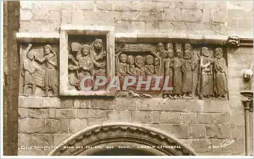 Cartes postales Lincoln Cathedral Early Sculptures Noah and the Ark and daniel