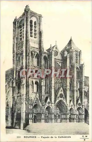 Ansichtskarte AK Bourges Facade de la Cathedrale