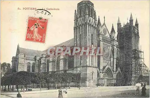 Cartes postales Poitiers la Cathedrale