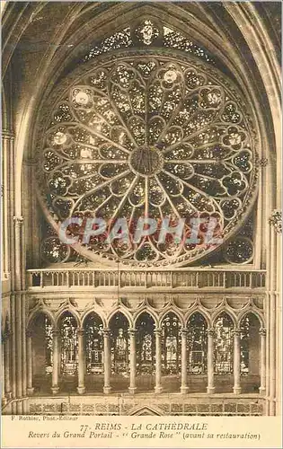 Cartes postales Reims la Cathedrale Revers du Grand Portail