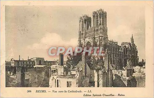 Cartes postales Reims vue vers la Cathedrale
