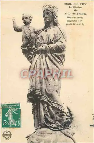 Cartes postales le Puy la Statue de ND de France