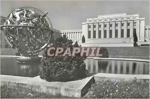 Moderne Karte Geneve le Palais des Nations Unies et la Sphere Manship (Don de la Federation President W Wilson