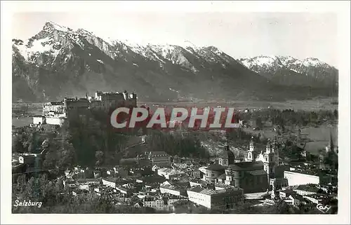 Moderne Karte Salzburg Die Stadt mit Untersberg und Lattengebirge