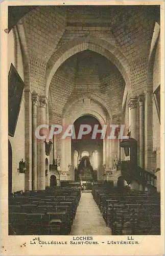 Ansichtskarte AK Loches la Collegiale Saint Ours l'Interieur