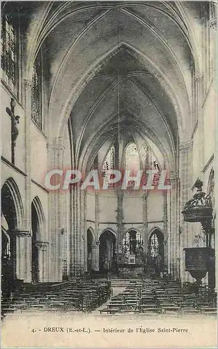 Cartes postales Dreux (E et L) Interieur de l'Eglise Saint Pierre