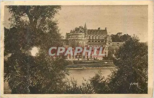 Cartes postales le Chateau d'Amboise vu des Bords de la Loire la Douce France Chateaux de la Loire