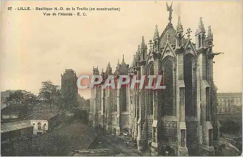 Cartes postales Lille Basilique N D de la Treille (En Construction) Vue de l'Abside