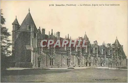 Cartes postales Josselin (Morbihan) Le Chateau Facade sur la Cour Interieur