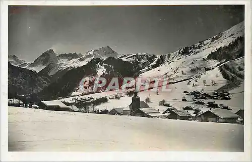 Cartes postales moderne les Contamines altit 1200m  Vue Generale en Hiver le Col du Joly et l'Aguille de la Pennaz (2688