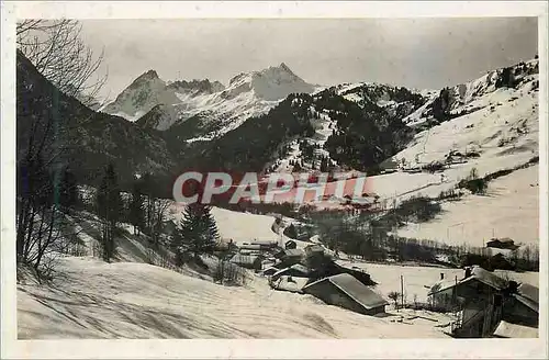 Cartes postales moderne les Contamines en Hiver altit 1200m Montjoie et les Aiguilles de la Pennaz et de Roselette