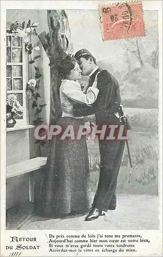 Cartes postales Retour du Soldat de pres comme de Loin j'ai Tenu ma Promesse  Militaria