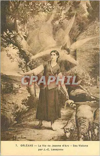 Cartes postales Orleans la Vie de Jeanne d'Arc ses Visions par J E Lenepveu Moutons