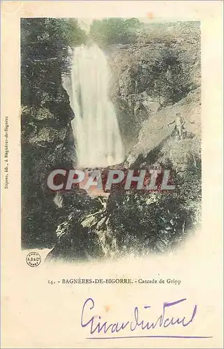 Cartes postales Bagneres de Bigorre Cascade de Gripp (carte 1900)