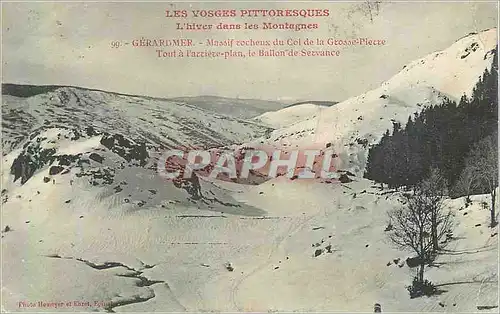 Cartes postales Gerardmer  Massif Rocheux du Col de la Grosse Pierre Les Vosges Pittoresques l'Hiver dans les Mo