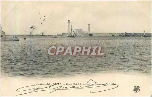 Ansichtskarte AK Herault le Phare Saint Louis et les Bateaux de Peche (carte 1900)