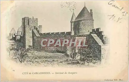 Ansichtskarte AK Cite de Carcassonne Interieur des Remparts (carte 1900)