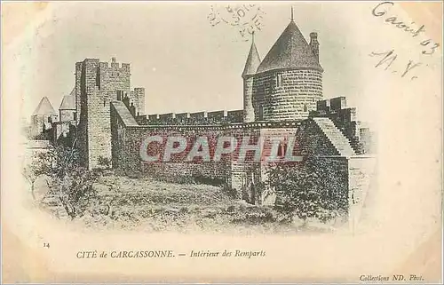 Cartes postales Cite de Carcassonne Interieur des Remparts (carte 1900)