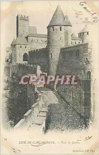 Cartes postales Cite de Carcassonne Tour de Justice (carte 1900)