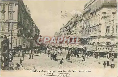 Cartes postales Marseille la Cannebiere (Vue du Cours Saint Louis)