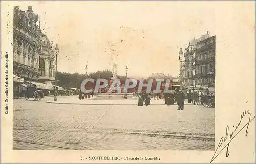 Cartes postales Montpellier Place de la Comedie (carte 1900)