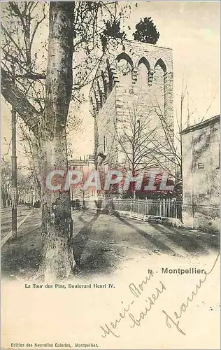 Cartes postales Montpellier la Tour des Pins Boulevard Henri IV (carte 1900)