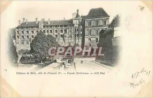 Cartes postales Chateau de Blois Aile de Francois Ier Facade Exterieure (carte 1900)