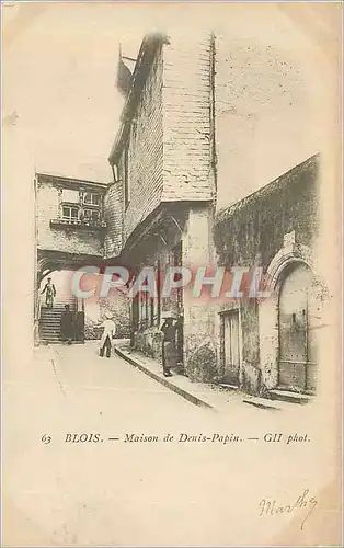 Cartes postales Blois Maison de Denis Papin (carte 1900)
