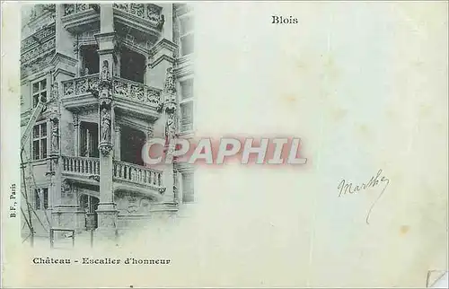 Ansichtskarte AK Chateau Escalier d'Honneur (carte 1900) Blois