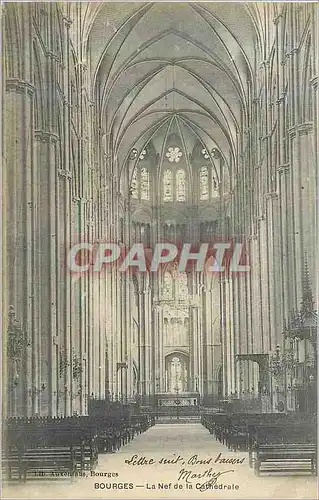 Ansichtskarte AK Bourges La Nef de la Cathedrale