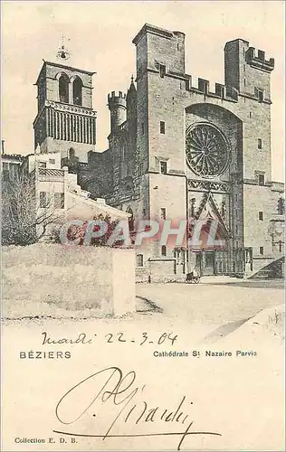 Cartes postales Beziers Cathedrale st Nazaire Parvis (carte 1900)
