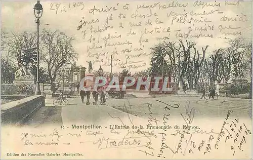 Ansichtskarte AK Montpellier L'Entree de la Promenade du Revrou (carte 1900)