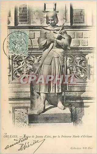 Cartes postales Orleans Statue de Jeanne d'Arc par la Princesse Marie d'Orleans (carte 1900)