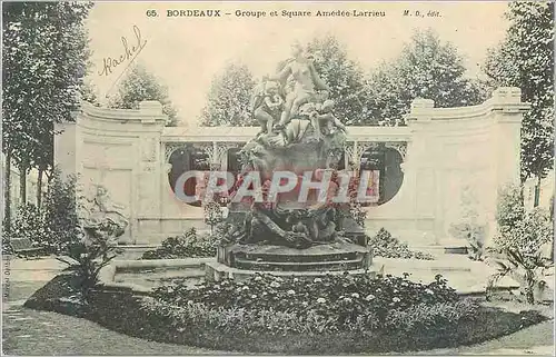 Ansichtskarte AK Bordeaux Groupe et Square Amedee Larrieu (carte 1900)