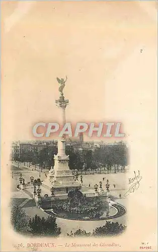 Ansichtskarte AK Bordeaux Le Monument des Girondins (carte 1900)