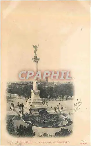 Cartes postales Bordeaux Le Monument des Girondins (carte 1900)