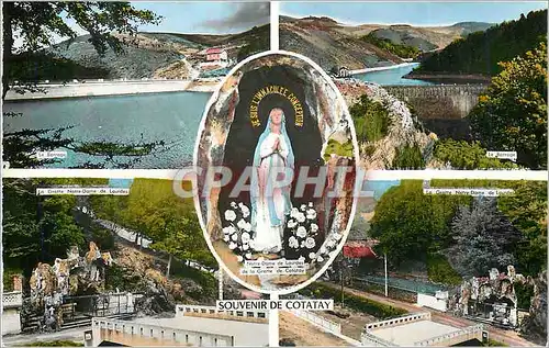 Moderne Karte Souvenir de Cotatay Le barrage La grotte Notre Dame de Lourdes