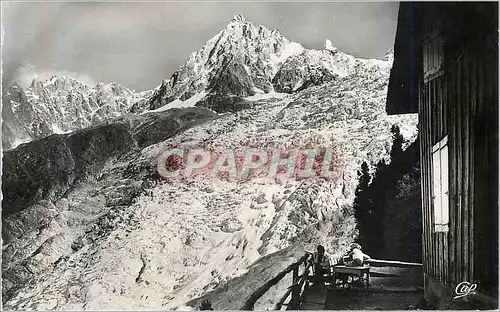 Moderne Karte Chamonix Mont Blanc Chalet des Pyramides (1895 m) Glacier des Bossons Aiguille du Midi