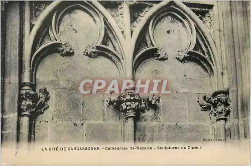 Cartes postales La Cite de Carcassonne Cathedrale St Nazaire Sculptures du Choeur