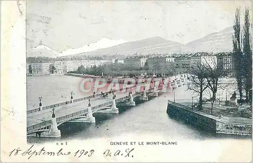 Cartes postales Geneve et le Pont Blanc