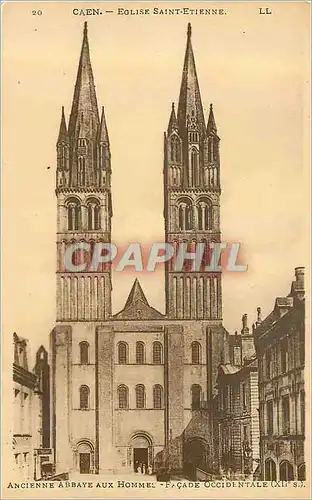 Cartes postales Caen Eglise Saint Etienne Ancienne Abbaye de l'Homme facade Occidentale (XIIe S)