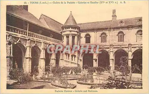 Cartes postales Tours (I et L) Cloitre de la Psalette Galeries et Escalier (XVe et XVIe S)