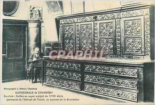 Cartes postales Cathedrale de Chambery Sacristie Buffets en Noyer Sculpte du XVIIe Siecle
