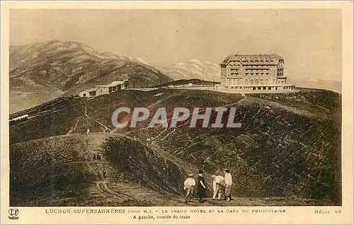Cartes postales Luchon Superbagneres (1800 m) Le Grand Hotel et la Gare du Funiculaire