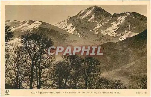 Ansichtskarte AK Bagneres de Bigorre Le Massif du Pic du Midi en Hiver