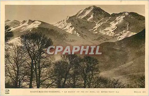 Cartes postales Bagneres de Bigorre Le Massif du Pic du Midi en Hiver