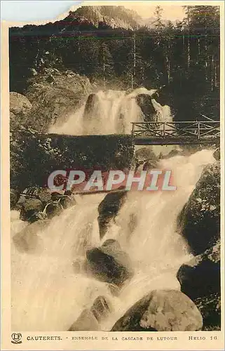 Ansichtskarte AK Cauterets Ensemble de la Cascade de Lutour