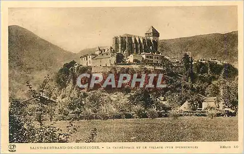 Cartes postales Saint Bertrand de Comminges La Cathedrale et le Village (vue d'Ensemble)
