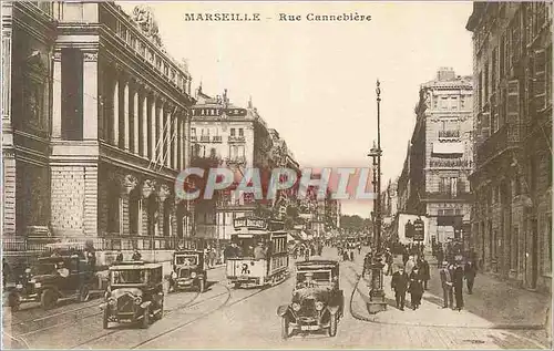 Ansichtskarte AK Marseille Rue Cannebiere Automobile