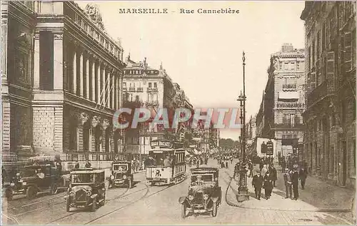 Cartes postales Marseille Rue Cannebiere Automobile